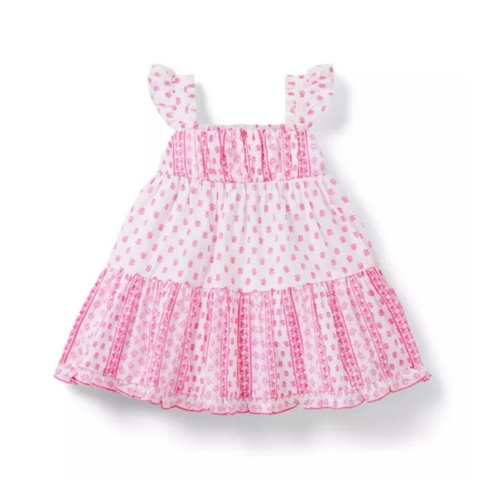 Serena Williams x Janie and Jack Pink Floral Wallpaper Print The GOAT Baby Dress